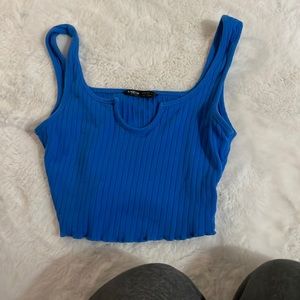 blue crop top